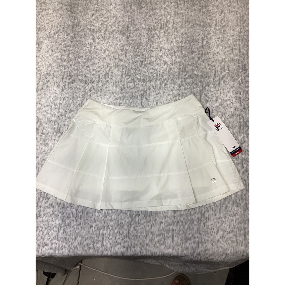 Fila White Woven Pleated Tennis Skort Womens Medium TW161PK9 Skirt see pics